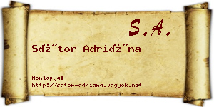 Sátor Adriána névjegykártya
